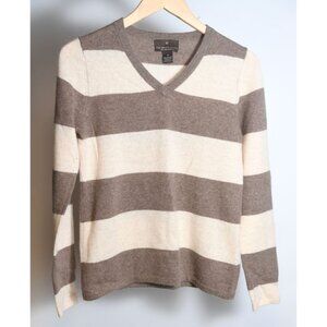 Fenn Wright Manson 2 Ply Cashmere Brown and Ivory Sweater Womens Size M